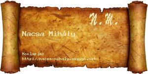 Nacsa Mihály névjegykártya
