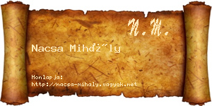 Nacsa Mihály névjegykártya
